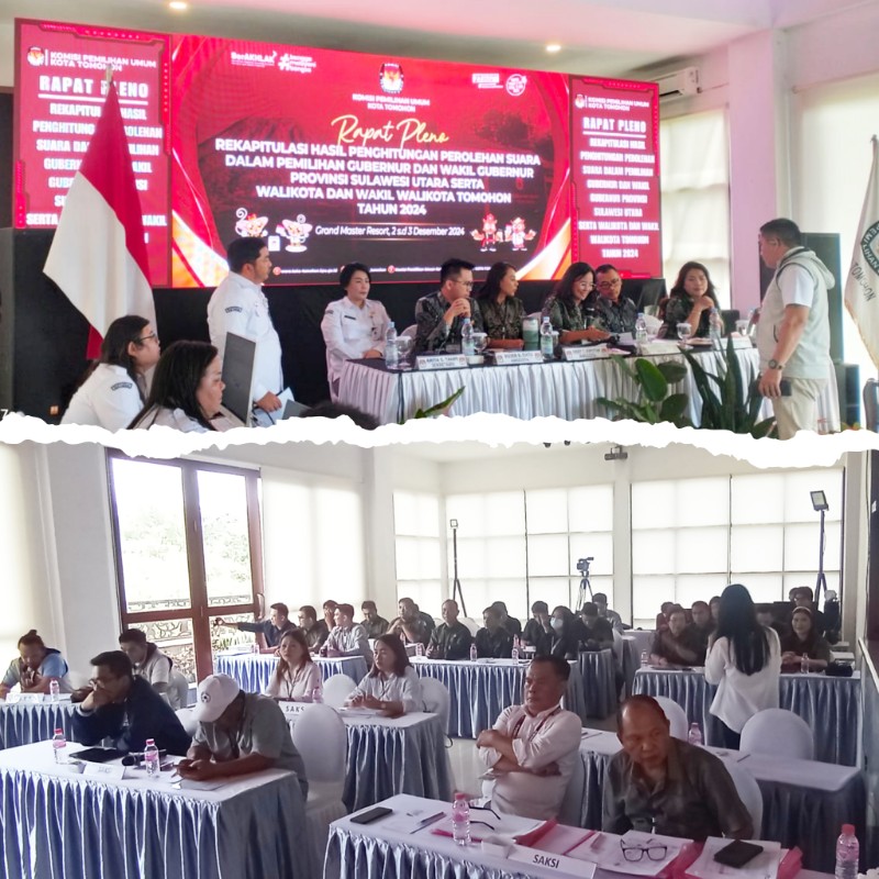 KPU Tomohon Gelar Rapat Pleno Rekapitulasi Hasil Pemilihan, Ketua KPU: 