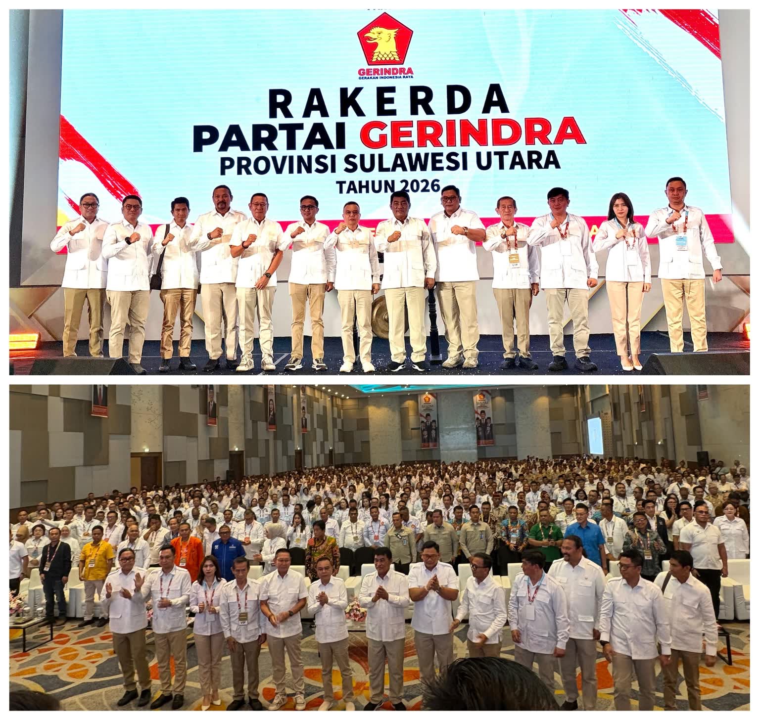 Sufmi Dasco Bawa Pesan Prabowo di Rakerda Gerindra Sulut dan Yulius Selvanus Minta Solid Sampai 2029
