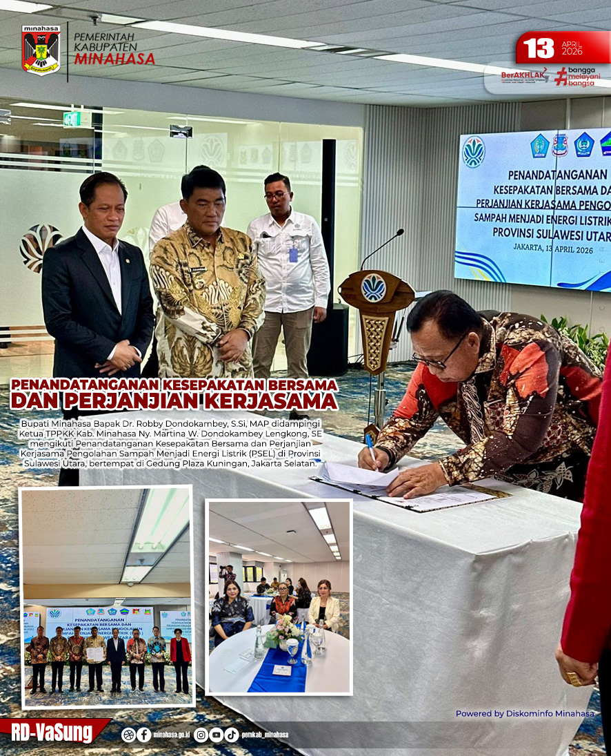 Teken Kerjasama PSEL, Bupati Robby Dondokambey Dukung Pengelolaan Sampah Berbasis Teknologi