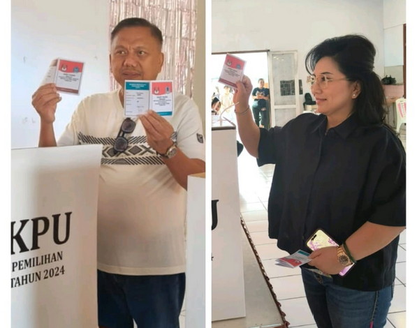 Gubernur Olly dan Ibu Rita Nyoblos di TPS 2 Bumber, Imbau Jaga Keharmonisan dan Keamanan