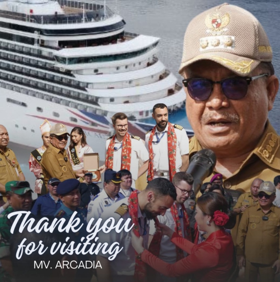 Kapal Pesiar Arcadia Tinggalkan Bitung, Walikota Mantiri Apresiasi Warga Kota Cakalang