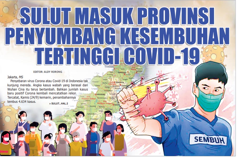 SULUT MASUK PROVINSI PENYUMBANG KESEMBUHAN TERTINGGI COVID-19